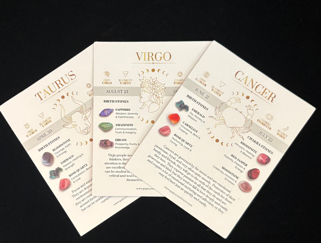 ✨ Zodiac Vibes Crystal Bracelet Collection – Wear Your Sign, Own Your Power (With Zodiac Description Card)