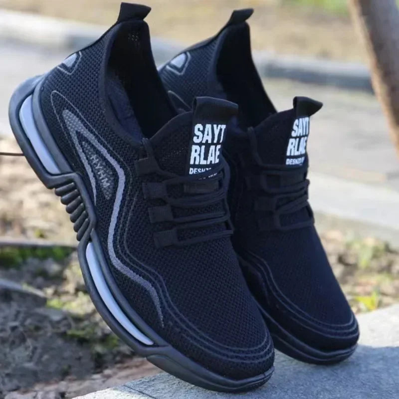 Men's Slip-On Breathable Running Sneakers – Non-Slip Gym & Walking Shoes