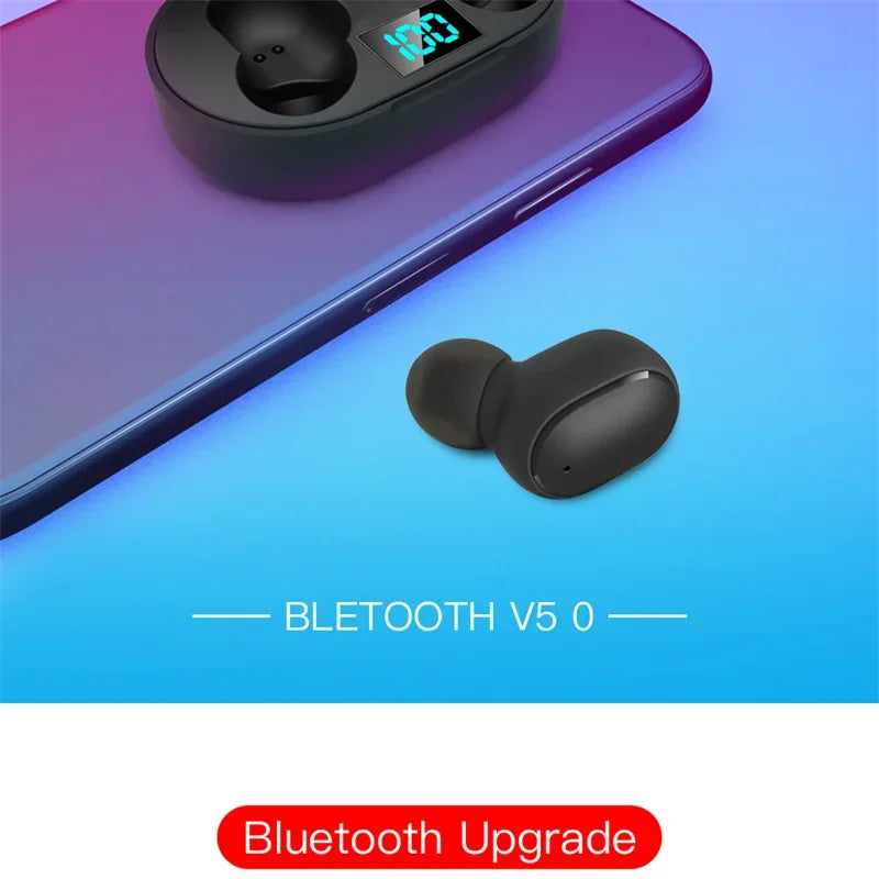 E6S TWS Wireless Bluetooth Earphones Digital Display Noise Cancelling Earbuds with Mic HiFi Stereo Sound Headset for Smartphones