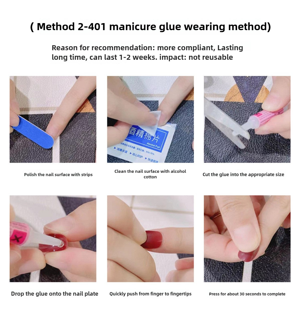 1030- Handmade press on nails fake nails removable
