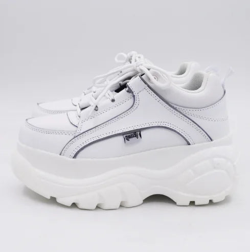 Heart-Shaped White Platform Shoes with Thick Soles